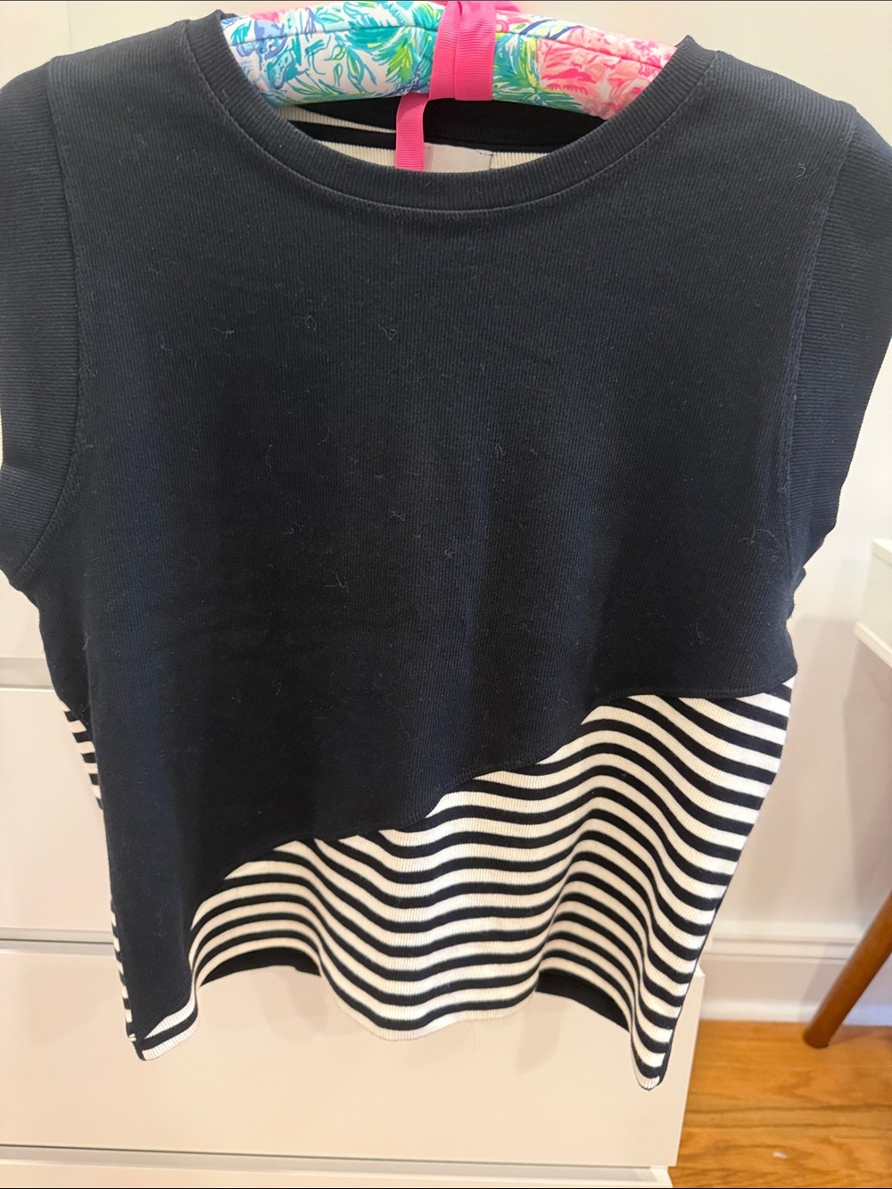 Maeve Black and White Two-Tone Striped Tank